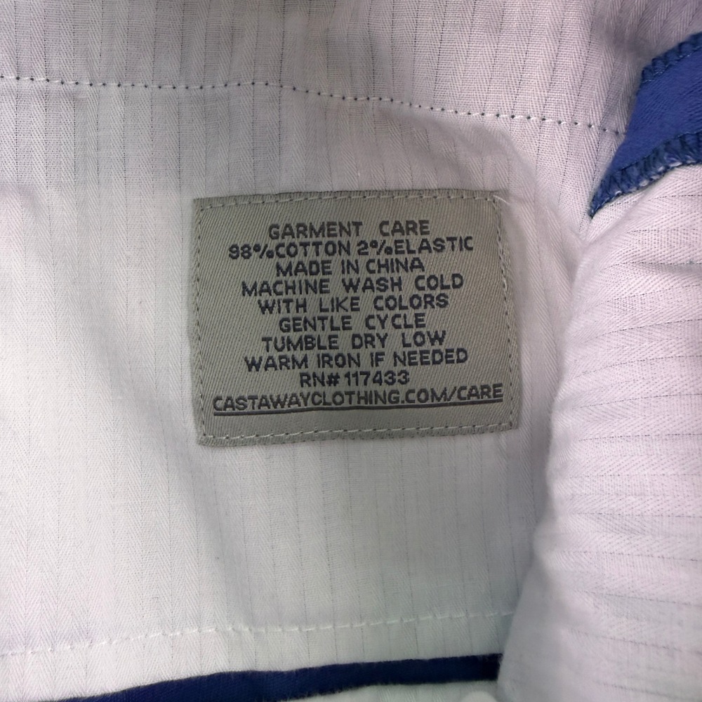Castaway Nantucket Island Harbor Pants Men's 30x30 Blue Stretch Twill Chino NWT - Picture 5 of 12